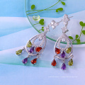 22894 xuping Bijoux de conception unique de couleur rhodiée Boucles d&#39;oreilles pendantes avec gros cristaux de Swarovski